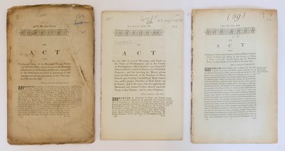 Lot 68 - Acts of Parliament. Approximately 60 British Acts mostly relating to property, 18th-19th century