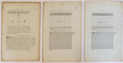 Lot 68 - Acts of Parliament. Approximately 60 British Acts mostly relating to property, 18th-19th century