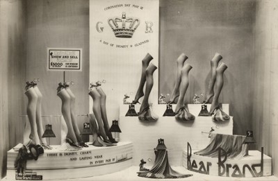 Lot 85 - Shop fronts. An assorted group of 10 shop front display photographs, c. 1950s