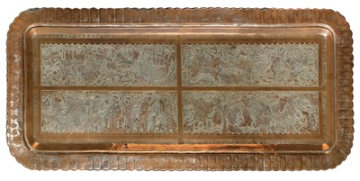 Lot 119 - Indian tray. A large Indian copper tray c.1900