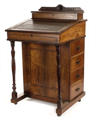 Lot 337 - Davenport. A Victorian walnut davenport