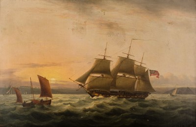 Lot 455 - Luny (Thomas, 1759-1837, attributed to). A Sixth-rate 32-gun frigtate off Plymouth Sound