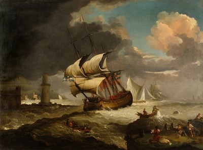 Lot 349 - Wright (Richard). Sea Piece with a Squall of Rain