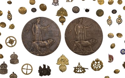 Lot 42 - Memorial Plaques. WWI Memorial Plaques - Cpl W.E. Johnson, M.M. and Pte R.L. Larwood