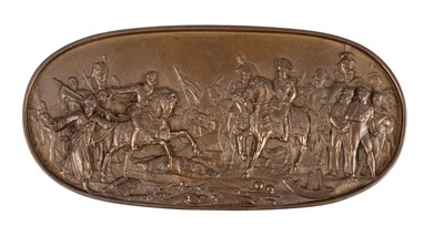 Lot 137 - Napoleon Bonaparte. A 19th century gilt copper panel, commemorating the victory of Austerlitz 1805