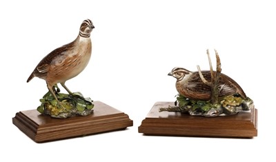 Lot 320 - Royal Worcester. A pair of Bob-White Quail models