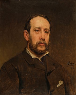 Lot 437 - Caba y Casamitjana (Antonio, 1838-1907). Portrait of a gentleman, 1882