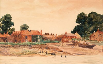 Lot 464 - Ball (Wilfrid Williams, 1853-1917). Boats Drawn up near the Mouth of a River, circa 1905