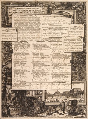 Lot 406 - Piranesi (Giovanni Battista (1720-1778). Catalogo delle Opere