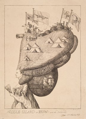 Lot 4 - American War of Independence. Noddle-Island, by Matthew Darly (1720-1778).