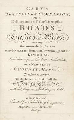 Lot 36 - Cary (John). Cary's Traveller's Companion..., 1790