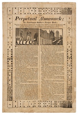Lot 190 - Playing cards. The Perpetual Almanac; or, Gentleman Soldiers' Prayer Book, [London]:Catnach, c. 1838