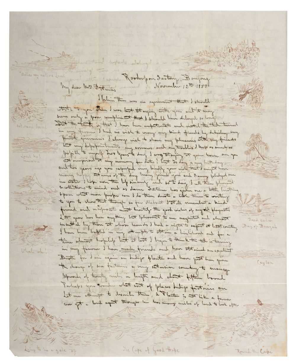 Lot 96 - Machell (Thomas, 1824-1862). Two autograph letters signed, 1850 & 1851