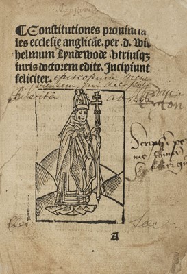 Lot 375 - Lyndwood (William). Constitutiones provinciales ecclesiae Anglica[na]e, Wynkyn de Worde, 1499