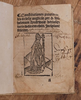 Lot 375 - Lyndwood (William). Constitutiones provinciales ecclesiae Anglica[na]e, Wynkyn de Worde, 1499