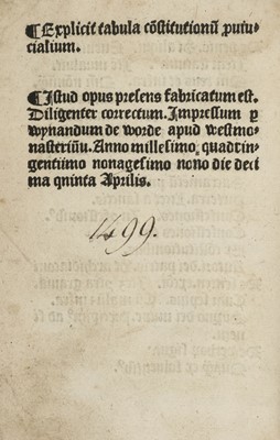 Lot 375 - Lyndwood (William). Constitutiones provinciales ecclesiae Anglica[na]e, Wynkyn de Worde, 1499