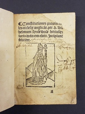 Lot 375 - Lyndwood (William). Constitutiones provinciales ecclesiae Anglica[na]e, Wynkyn de Worde, 1499