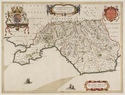 Lot 215 - Glamorganshire. Blaeu (J.), Glamorganensis comitatus vulgo Glamorgan Shire, 1648