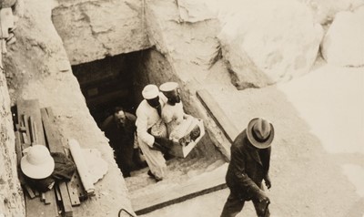 Lot 407 - Tutankhamun. A small group of 10 photographs attributed to Harry Burton, 1922