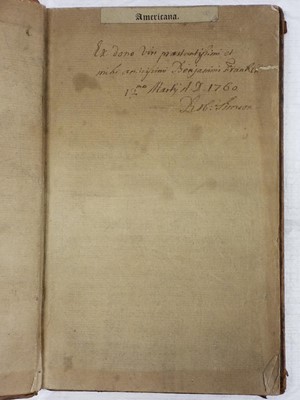 Lot 382 - Halley (Edmond). Menelai Sphaericorum, 1758, given by Benjamin Franklin to Robert Simson