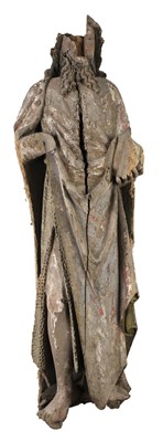 Lot 65 - Polychrome Figure. A Continental lime wood figure of Christ, 17th century or earlier