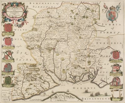 Lot 21 - Hampshire. Blaeu (J.), Hantonia sive Southantonensis comitatus vulgo Hant-shire, circa 1645