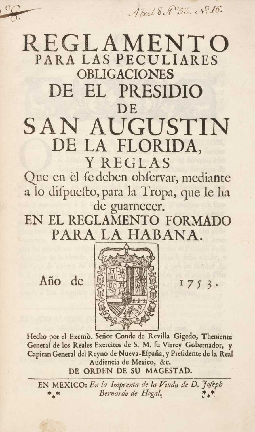Lot 470 - Reglamentos y Providencias Expedidos…, a sammelband of 21 items, 1753-87