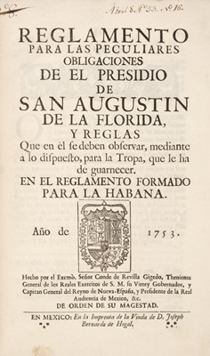 Lot 470 - Reglamentos y Providencias Expedidos…, a sammelband of 21 items, 1753-87
