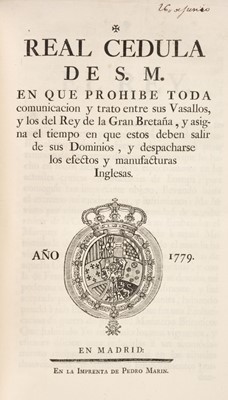 Lot 473 - A sammelband of 62 items on the Administration of Spain..., 1760-90