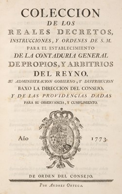 Lot 480 - Coleccion de los Reales Decretos, Instrucciones, y Ordenes, Madrid, 1773