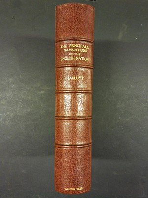 Lot 81 - Hakluyt (Richard). Principall Navigations, 1st edition, 1589, & Medina, L'art de naviguer, 1569