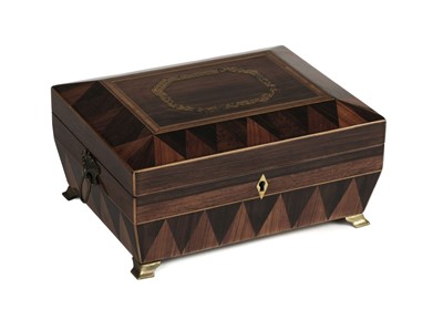 Lot 21 - Jewellery Box. A fine Regency parquetry box