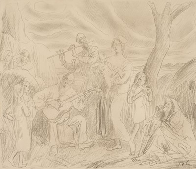 Lot 611 - John (Augustus Edwin, 1878-1961). Strolling Musicians, circa 1920