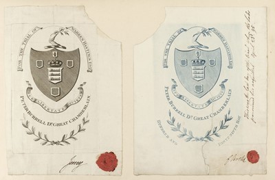 Lot 82 - Hastings (Warren). Two original tickets for the trial of Warren Hastings, c.1795, & others on India