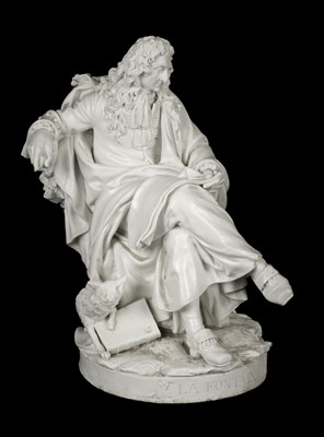 Lot 135 - After Julien (Pierre, 1731-1804). A 19th century Parian figure of Jean de La Fontaine