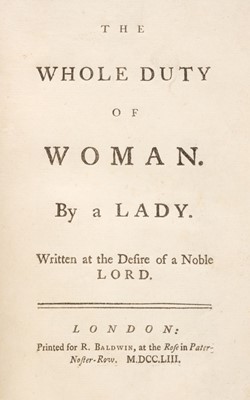 Lot 361 - Kenrick (William). The Whole Duty of Woman, 1st edition, 1753