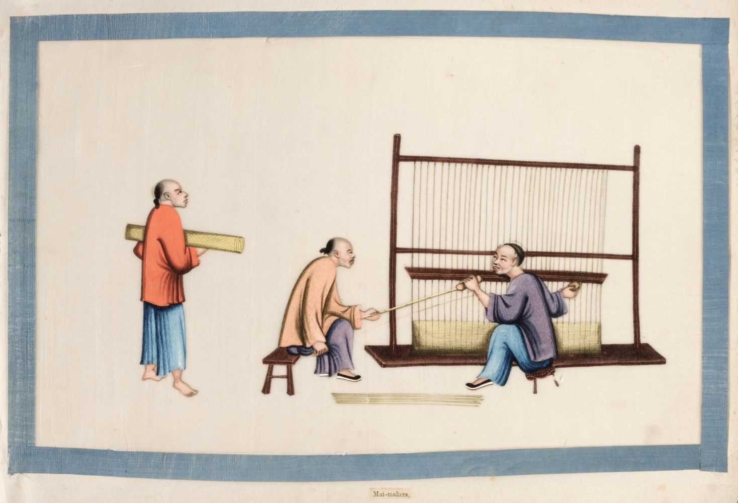 Lot 71 - Chinese Export School. Album of pith paintings (trades), Canton: Wing Tai Hing, 19th century