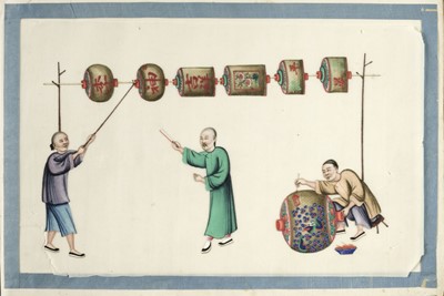 Lot 71 - Chinese Export School. Album of pith paintings (trades), Canton: Wing Tai Hing, 19th century