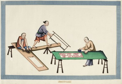 Lot 71 - Chinese Export School. Album of pith paintings (trades), Canton: Wing Tai Hing, 19th century