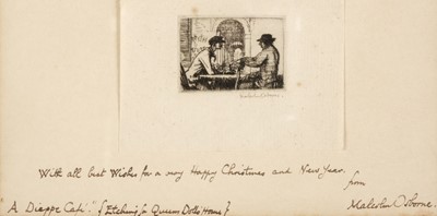 Lot 548 - Osborne (Malcom, 1880-1963). A Dieppe Cafe, Etching for Queen [Mary]'s Dolls' House