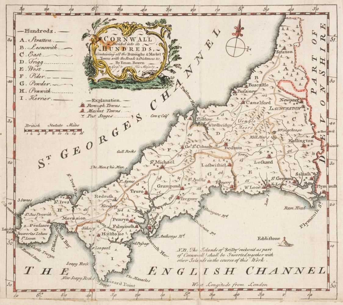 Lot 15 - Cornwall. A collection of 16 maps and charts, 17th - 20th century