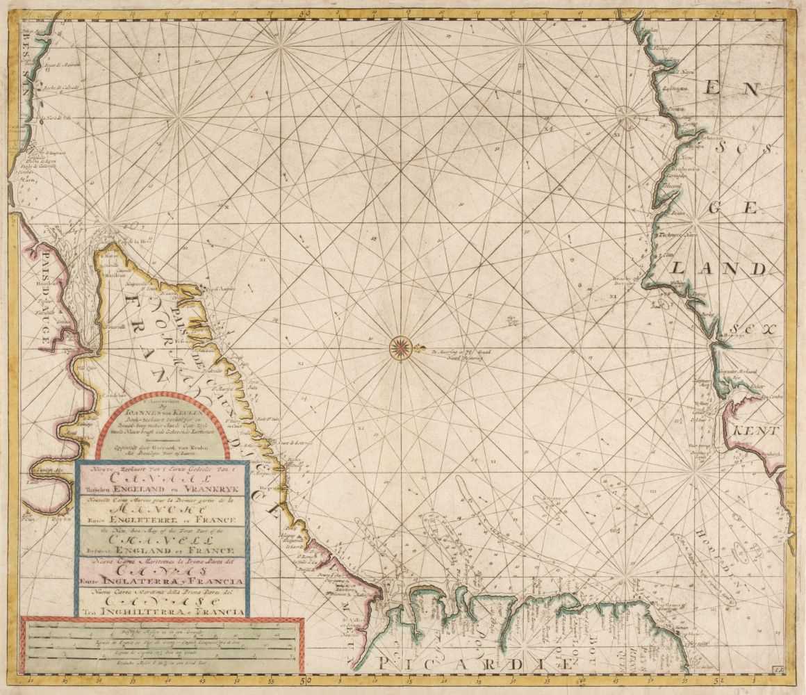 Lot 53 - Van Keulen (Gerald). Nieuwe Zeekaart van t' Eerste Gedeelte van t' Canaal..., circa 1680