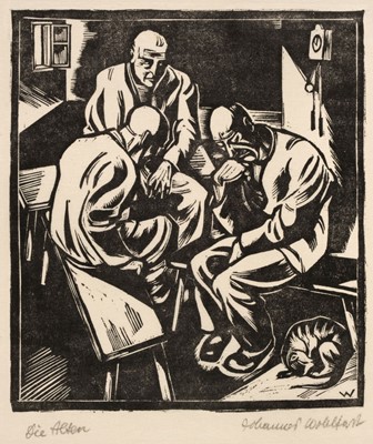 Lot 565 - Wohlfart (Johannes, 1900-1975). Die Alten, woodcut on light cream japan paper