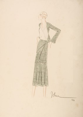 Lot 602 - Guida (John, 1896-1965). Fashion design for a plaid suit, circa 1930