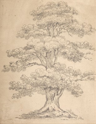 Lot 462 - English School. Thatched cottage with figures, early-mid 19th century