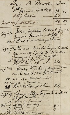 Lot 57 - Antebellum New York. Grocer's account book mentioning US politicians, 1818-34