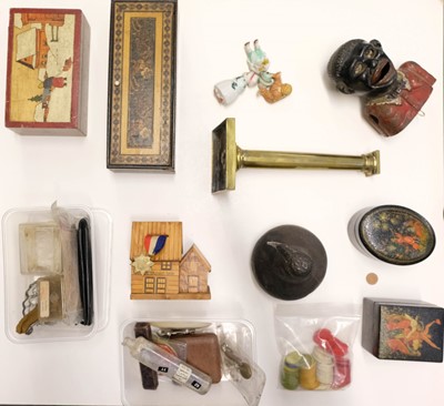 Lot 24 - Mixed Collectables. A Victorian silhouette on glass and other items