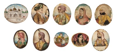 Lot 410 - Indian Miniatures. A collection of 10 miniature paintings, circa 1850s