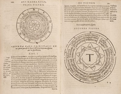 Lot 373 - Lullus (Raimundus). Opera, 3rd edition, 1617, bound with: Alsted, Clavis artis Lullianae, 1633