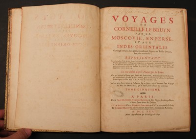Lot 63 - Le Bruyn (Cornelius). Voyage au Levant, [and Voyages ... par la Moscovie, en Perse ...], 1725